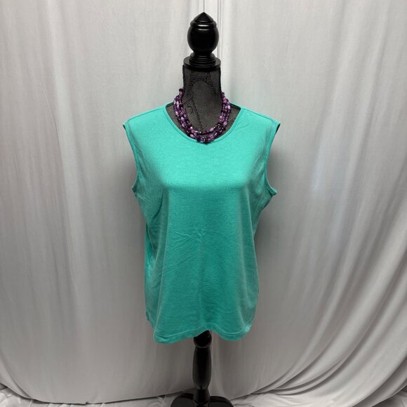 Southern Lady Sleeveless Top Womens Size Large Mint Green Tank Layering Casual - Picture 1 of 7